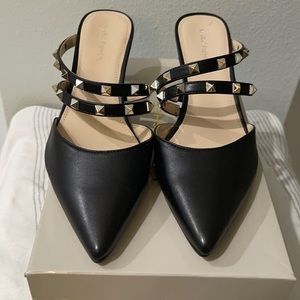 Marc Fisher heels gold studded.  2 1/2 inch heel